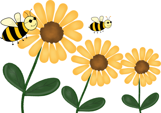 Sunflowers and Bees