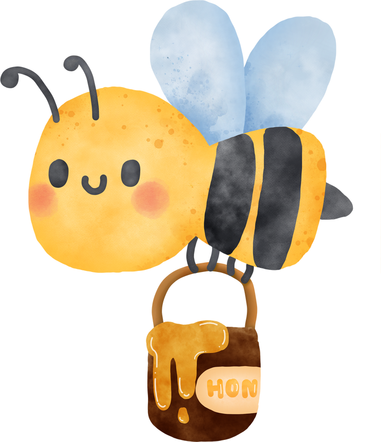 Watercolor Bee with Honey 